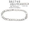 Stainless Steel Figaro Link Men Chain Bracelet 8"in
