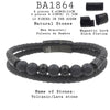 Men's Volcanic Black Lava Stone Beaded Bracelet in Stainless Steel