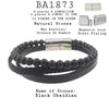 Men's Black Obsidian Onyx Lava Beaded Leather Bracelet in Stainless Steel