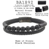 Men's Volcanic Lava Beaded Bracelet in Black Leather and Stainless Steel
