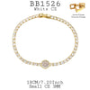 Classic Tennis Bracelet with Round Cut Solitaire CZ in Plated Brass