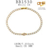 Classic Tennis Bracelet with Marquise Cut Solitaire CZ in Plated Brass