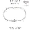 Classic Tennis Bracelet with Pear Cut Cut Solitaire CZ in Plated Brass