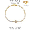 Classic Tennis Bracelet with Oval Cut Cut Solitaire CZ in Plated Brass