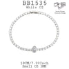 Classic Tennis Bracelet with Oval Cut Cut Solitaire CZ in Plated Brass
