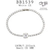 Classic Tennis Bracelet with Princess Cut Cut Solitaire CZ in Plated Brass