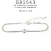 Pear Cut CZ Solitaire Curb Chain Bracelet in Plated Brass