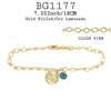 18K Gold-Filled Gold and Blue Evil Eye Charms Bracelet, 7.20 inch/ 18CM