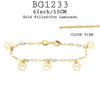 18K Gold-Filled Charm Dog Paw Girls Bracelet 6 inch/ 15 CM  for dog lovers