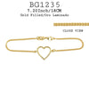 7.20 inch/ 18 CM Heart 18K Gold-Filled Bracelet