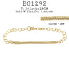 7.20 inch/ 18 CM 18K Gold-Filled Bar Rolo Chain Bracelet