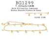 18K Gold-Filled White Crystal Station Women Bracelet, 7.20 inch/ 18 CM