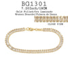 18k Gold- Filled Baguette Cut White Cubic Zirconia Clasp Closure Tennis Bracelet, 7.2"