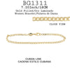 18K Gold-Filled Cuban Chain Women's Bracelet, 7.2"in