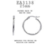Classic Huggies Stainless Steel Hoop Cubic Zirconia Earrings, 1" in(25mm)
