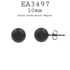 10mm Black Rhodium Plated Round Cubic Zirconia Stainless Steel Stud Earrings