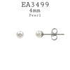 4mm Round Faux Pearl Stainless Steel Stud Earrings