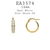 Gold 14mm Stainless Steel  All Around CZ Hoops Earrings