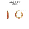 All Around  Pave Set Small  Stainless Steel Hoop Earrings in Gold, 15mm