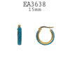 All Around  Pave Set Small  Stainless Steel Hoop Earrings in Gold, 15mm