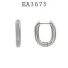 Chunky Plain Oval Shaped Stainless Steel Huggie Hoop Earrings, 16mm
