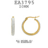 Gold Plated All Around Crystal Pave Set Small  Stainless Steel Hoop Earrings, 20mm
