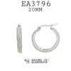 All Around Crystal Pave Set Small  Stainless Steel Hoop Earrings, 20mm