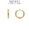 Gold Plated  Plain Stainless Steel Hoop Earrings Unisex, 12mm