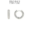 Chunky  Silver Round  Stainless Steel Huggie Hoop Earrings, 4mm x 12mm