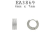 Small Grid Design Huggie Stainless Steel Hoop Earrings Unisex, 7mm
