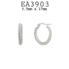 All Around Oval Crystal Pave Set Small  Stainless Steel Hoop Earrings, 17mm