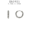 Small White CZ Huggie Stainless Steel Hoop Cubic Zirconia Earrings Unisex, 2.5mmx10mm