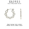 Link Chain Round Stainless Steel Hoop Hinged Closure Earrings, 25mm