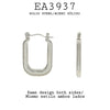 Elongated Oval Stainless Steel Hoop Hinged Closure Earrings