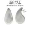 Top Quality Gold Plated, Silver Chunky Tear Drop Earrings in Stainless Steel, 39mm