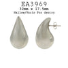 Top Quality Gold Plated, Silver Chunky Tear Drop Earrings in Stainless Steel, 32mm