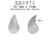 Top Quality Gold Plated, Silver Chunky Tear Drop Earrings in Stainless Steel, 26.5mm