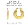 Grid Patterned Round Gold Stainless Steel Hoop Hinged Closure Earrings, 30mm