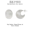 Chunky Round  Stainless Steel Open Hoop Earrings, 20mm