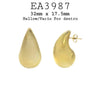 Top Quality Gold Plated Chunky Tear Drop Earrings in Stainless Steel, 32mm