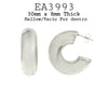 Chunky Round  Stainless Steel Open Hoop C Shaped Chunky Earrings, 30mm