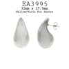 Top Quality Chunky Tear Drop Earrings in Stainless Steel, 32mm