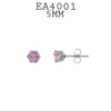 Round Stainless Steel CZ Studs Earrings, 5mm