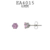 Round Stainless Steel CZ Studs Earrings, 6mm