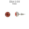 Round CZ Stainless Steel Studs Earrings, 8mm