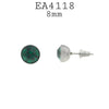 Round CZ Stainless Steel Studs Earrings, 8mm