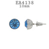 Round Plated Stainless Steel CZ Studs Earrings, 10mm