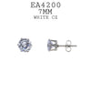 7mm Round Cubic Zirconia Stainless Steel Stud Earrings