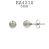 6mm Round Ball Stainless Steel Stud Earrings