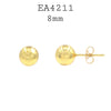 8mm Round Ball Stainless Steel Stud Earrings